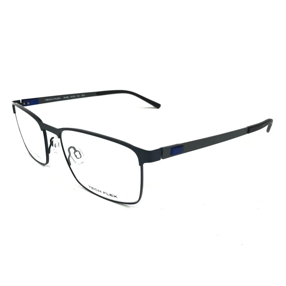 Tech Flex Eyeglasses Frames 30148S SP12 Grey Blue Square Full Rim 54-18-145